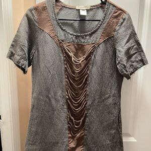 Anthropologie Gray and Brown Dress